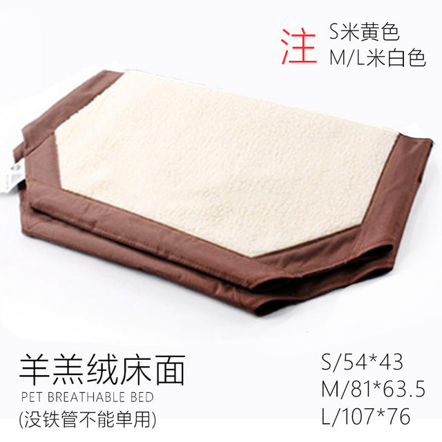 Moisture-proof Dog Pet Bed Size Medium-sized Mesh Breathable Removable and Washable Golden Wool Fence Camppanier chat - partest.com