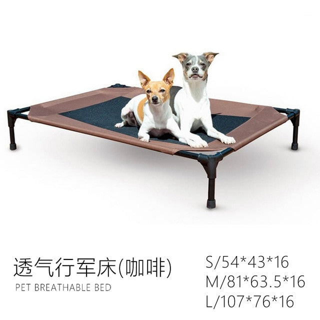 Moisture-proof Dog Pet Bed Size Medium-sized  Mesh Breathable Removable and Washable Golden Wool Fence Camppanier chat - partest.com