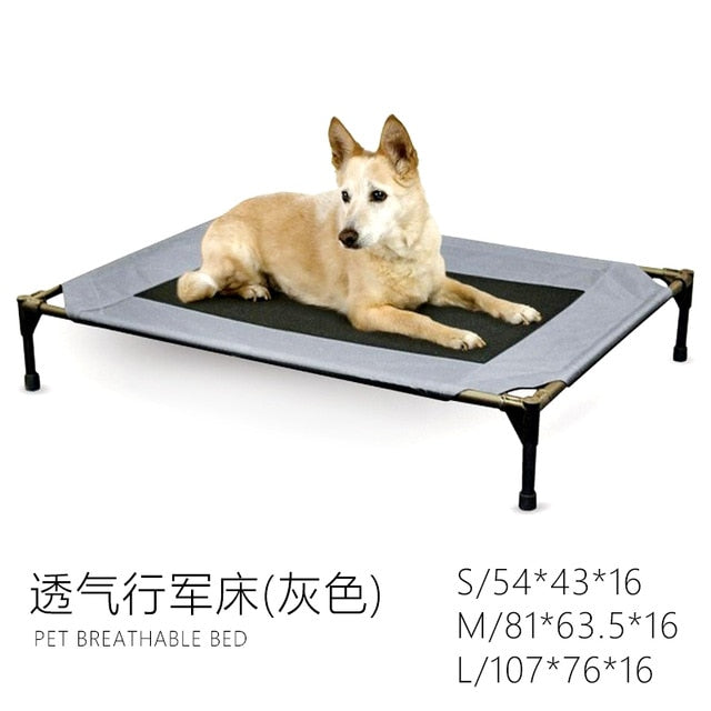 Moisture-proof Dog Pet Bed Size Medium-sized  Mesh Breathable Removable and Washable Golden Wool Fence Camppanier chat - partest.com