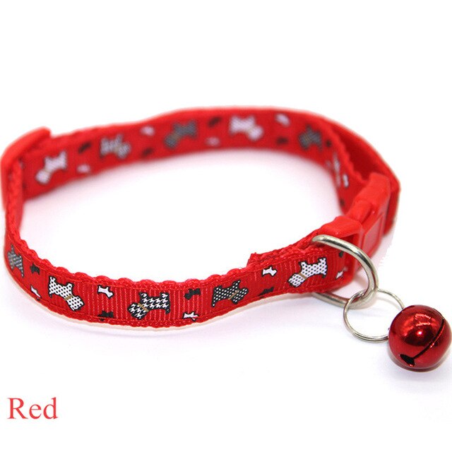 Novo 1 pc pet collar náilon fivela ajustável pet cão gatos gatinho gravata brilho cor com coleiras de sino - partest.com